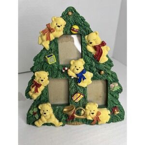 Vintage‎ holiday 3 photo Frame Christmas Tree Teddy Bears JC Penney Gift Kids